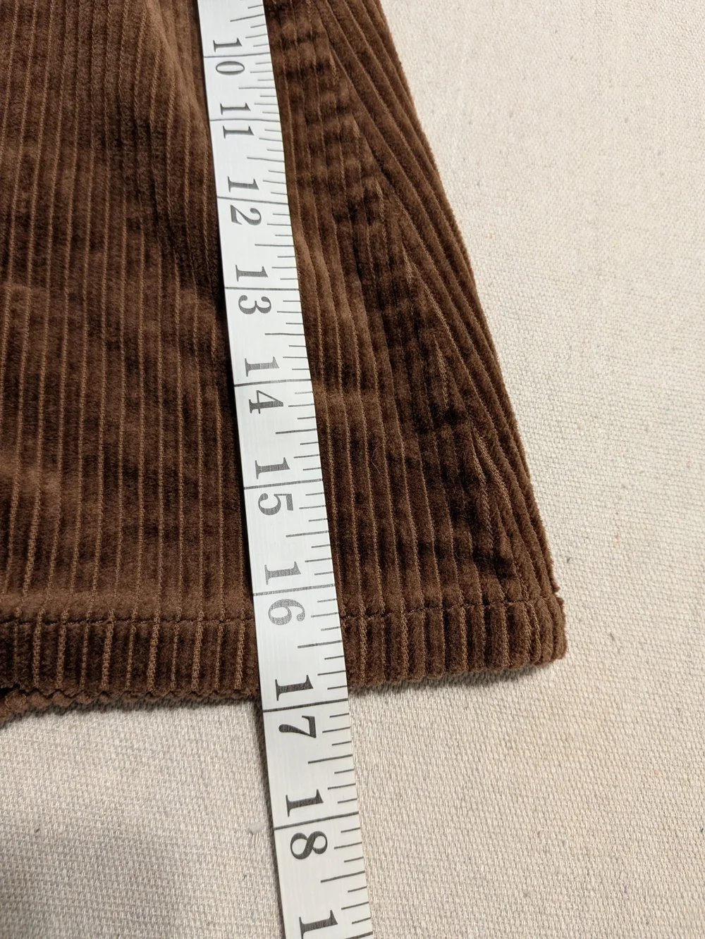 Blue Rain Brown Corduroy Button Down Mini Skirt Retro Fall - Picture 8 of 8